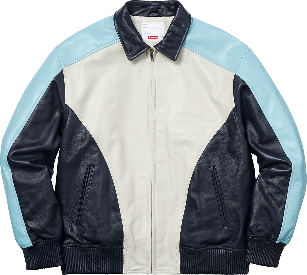 Studded Arc Logo Leather Jacket view 13